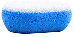 MartiniSPA Italian Made Dual Action Energizing Body & Bath Sponge - All-in-One Regular Body Sponge & Gommage Deep Exfoliating Scrub Side - (2 Pack/2 Units) Color/Fluorescent Blue