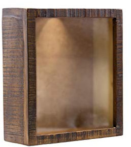 Woodkings® Korken Sammelbox 25x28cm Mango Holz braun Vintage rustikal Wandregal für Weinkorken oder Bierkappen