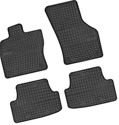 Bär-AfC SE08492n Lot de 4 Tapis Auto, Protection Tapis de Sol Voiture en Caoutchouc avec Bord Surélevé Noir