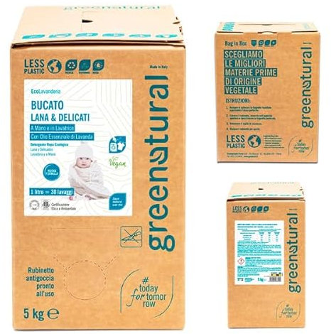 GREENATURAL BAG 5 Kg Bucato LANA e Delicati LAVANDA - ecobio