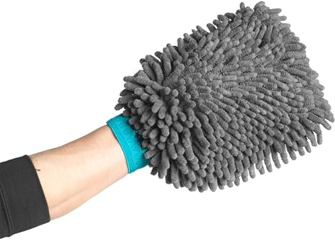 Beldray LA082176EU7 Double Sided Car Cleaning Mitt, Perfect for Using on Interior and Exterior, Removes Stubborn Dirt, Microfibre, Polish/Shine, Use Wet/Dry, Fits onto Hand, Chenille, Blue