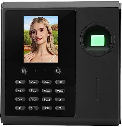 Zeiterfassung, 2.5in Face Fingerprint Zeiterfassung Gesichtserfassung mit Netzwerkschnittstelle 110-240V(European regulations, Transl)