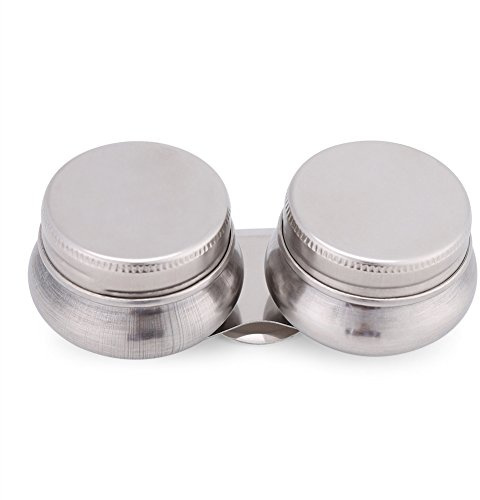 Tazza per tavolozza in acciaio inossidabile, tazza per tavolozza portatile con design a doppia tazza con coperchio e clip per pittura acrilica o ad olio