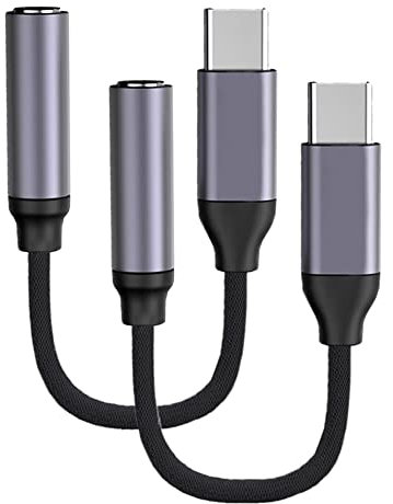 Adattatore USB C a Jack 3,5 mm per Cuffie (2 Pezzi), Compatibile con Samsung Galaxy S22 S21 Huawei Pixel