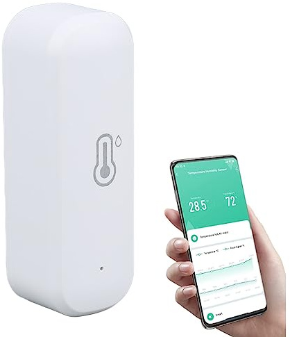 Smart Outdoor Temperature Humidity Sensor Hygrometer APP Remote Control for Remote Monitoring Alerts Thermometer Real Time Monitoring Accurate Readings for Freezer Fridge Pet Cage (for Zigbee Type)