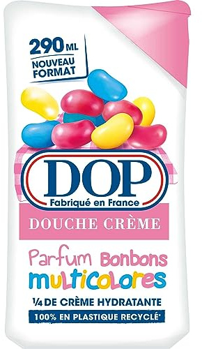Dop Douche Douceur d'Enfance Bonbons Multicolors Gel Crème Hydratant 290ml | 1/4 crème hydratante, pH neutre peau, Mousse onctueuse légère, Fabriqué France Rambouillet