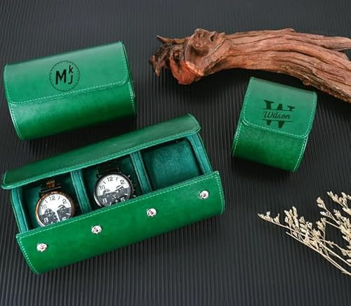 TPFOON Individuelle Uhrenbox, 1 Slot / 2 Slot / 3 Slot Personalisierte PU-Leder-Uhr-Box, Reise-Uhr Fall, Personalisierte Uhr Aufbewahrungsbox Für Den Vatertag