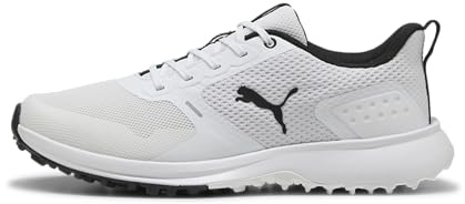Puma Golf Men's Fusion Grip 6 Golf Shoe, Puma White-Puma Black, 10.5