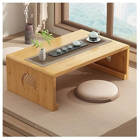 HIARAN Exquisiter tragbarer japanischer Bodentisch, Couchtische, Tatami-Tisch, Klappdesign, für Wohnzimmer, Tee, Heimdekoration usw. Lucky Star