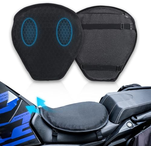 ARCASTLE Gel Pad Motorcycle Seat Cushin - All Weather, Shock Absorbing Gel Cushion - Breathable Mesh, Non-Slip for Long Rides - Universal Motorcycle Seat for Sport, Cruiser, Touring & Adventure Bike