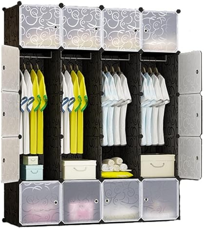 BZGPMFUD Portable Closets Assemble Wardrobe Wardrobe Combination Portable Wardrobe 20 Wardrobe with Clothes Railing Cabinet Locker Bedroom Shoes Toy Wardrobe Combined Wardrobes