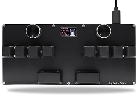 BTXETUEL SayoDevice CM51+ Rapid Trigger Tastatur für OSU!、djmax... Rhythmusspiel mit GATERON Hall magnetischen linearen Schaltern mit Drehknopf Custom programmierbare Tastatur (Black-Gateron White