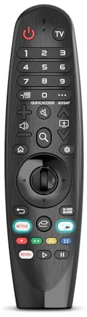 Byte Fjärrkontroll för LG Smart TV, Universal Infraröd LG Fjärrkontroll med Netflix och Pxxme Video Genvägstangenter för alla (ingen röst och pekarfunktion) - Svart