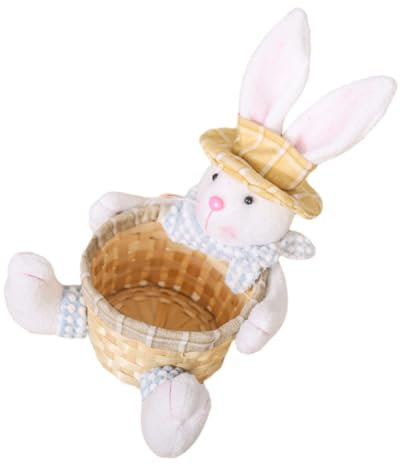 GARVALON Easter Bunny Candy Storage Basket Adorable for Party Favors and Decor Cute Cartoon Storage for Treats and Snacks for Easter Celebrations
