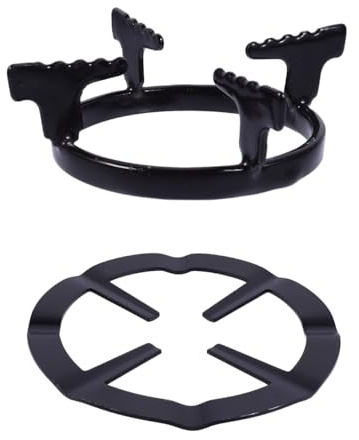 Genérico Soporte Cocina Gas Hierro Negro Rejillas para Hornillo De 2 Piezas Anillos Quemador Estable para Ollas Pequeñas Y Wok Cocina Diaria FáCil InstalacióN