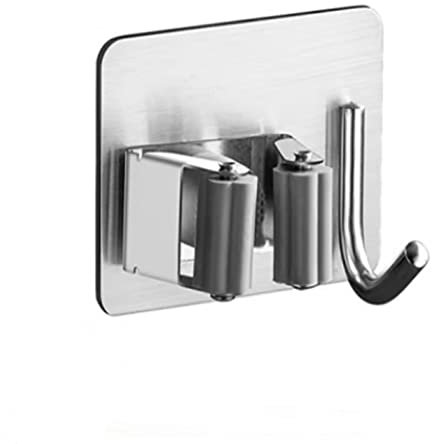 Soporte para Escoba y trapeador, Gancho de Pared para Escoba, perforador Libre, Clip para trapeador de Inodoro, Colgador para Inodoro de baño