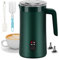 Ovetedot Montalatte Elettrico, 4-in-1 Montalatte Elettrico Cappuccino, 400ml Grande Capacità, Scaldalatte per Latte Caldo e Freddo, Schiumatore per Cappuccino, Latte, Macchiato(Verde)