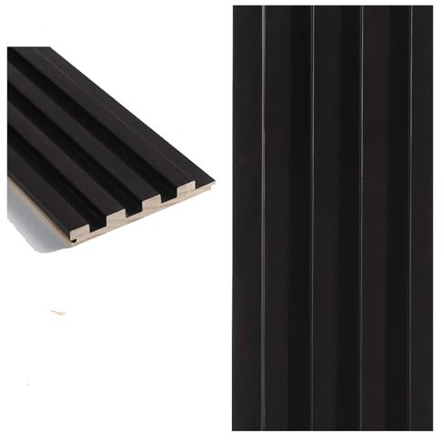 Panneaux muraux à lattes en bois pour décoration intérieure, panneaux texturés cannelés 3D imperméables, panneaux de grille modernes pour salon et arrière-plan mural TV