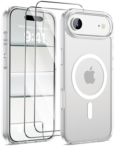 KPPIT for iPhone Air case and 2 screen protector,Clear | compatible with MagSafe,Shockproof Drop, Frosted Translucent Slim