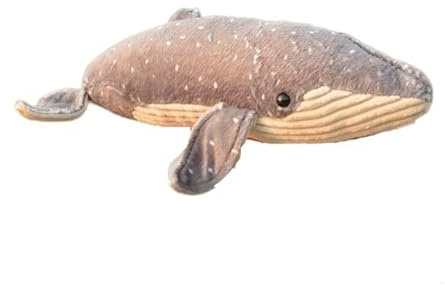 SMJWH Humpback Whale Plush Toy with Magnet, Realistic Marine Animal Stuffed Doll, Soft & Cuddly Finned Fridge for Kids & Ocean Lovers