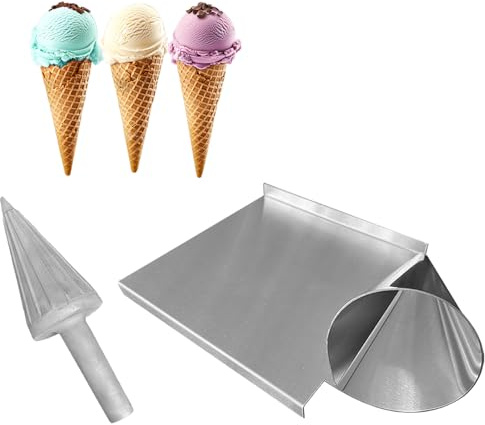 Ice Cream Waffle Cone Roller, Stainless Ice Cream Cone Roller Mould with Cast Aluminum Body, Nonstick Roll Maker, DIY Cooking Omelet Maker Waffle Roller Baking Tool