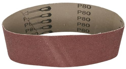 3 bandas de lija de 75 x 457 mm para pulir y esmerilar madera. Lija abrasiva de grano 80,