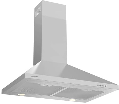 Aspes Campana Extractora Piramidal 60cm, Inox, ACPP601AIX. Potencia 623m3/h, 3 Velocidades, 2 Filtros, 69 dB Nivel Sonoro, Control Manual, Filtros aptos para Lavavajillas