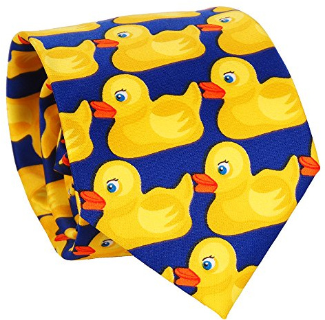 SHIPITNOW Cravatta con Paperelle Blu e Giallo - Originale - Fantasia - Travestimento