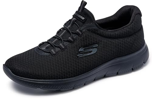 Skechers Womens Summits Top Player Sneaker, Black Mesh Trim, 6.5 UK