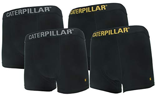 Caterpillar - Boxers para Hombre, 4 Unidades, algodón, Color Negro