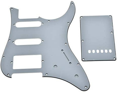 KAISH Gitarren-HSS-Schlagbrett und Tremolo-Abdeckplatte (Rückplatte) passend für Yamaha Pacifica Gitarre, Weiß 3-lagig