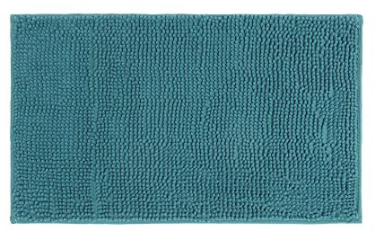 Douceur d'Intérieur, Tappeto da bagno (45 x 75 cm) Sweety Blu/Smeraldo, Microfibra