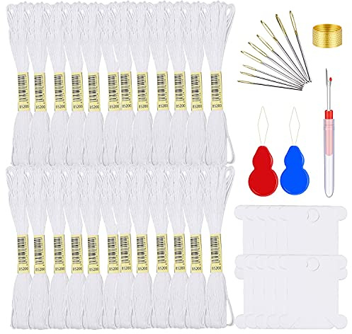 Embroidery Floss Kit-24 Skeins Premium Cross Stitch Thread for Knitting, Embroidery Stitching and Cross Stitch Project
