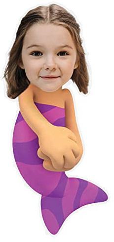 ASSIALL Personalisiertes Gesicht Mini Me Kissen Benutzerdefinierte Gesicht Geformtes Fotokissen 3D Duplex Druck Sofa Auto Poly Baumwolle Dekokissen Wohndeko Plüsch Lustiges Geschenk