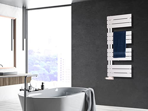 Badheizkörper Design Chicago 1 525 Watt 115x50cm weiß SZAGATO handtuchwärmer handtuchtrockner handtuchhalter paneelheizkörper vertikal mittelanschluß flachheizkörper design badheizkörper flach