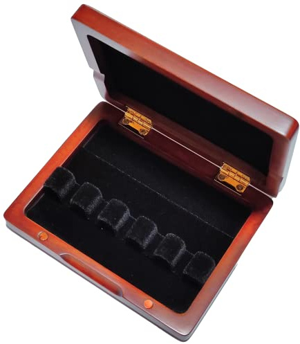 Reed123 Wooden Bassoon Reed Case, Red/Black, for 3/5/10 Reeds (for 5 reeds, Red)