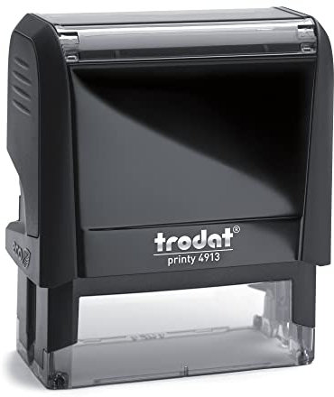 Trodat Personalisierter Stempel Printy 4913 zum direkt hier Erstellen – Selbstfärbend, Abdruck 58 x 22 mm, bis zu 6 Zeilen Abdruck Blau