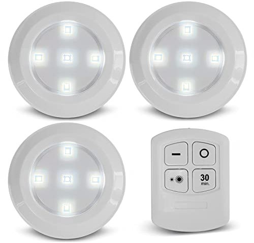 Eaxus® 3er Set LED Lampe Batteriebetrieben - LED Unterbauleuchte mit Fernbedienung und Timer