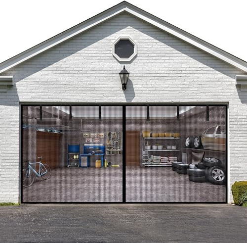 LIAMST Garagentorschutz, 3 x 3 m, 1 Auto-Garagentor, verstärkter Fiberglas-Türschutz, stärkere Hochleistungsmagnete, magnetische Fliegengittertür