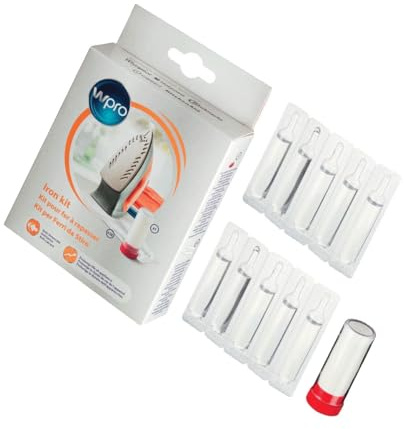 Kit di 10 dosi anticalcare + 1 stick smacchiatore centrale vapore, ferro da stiro 484000008407, C00380143 WPRO Centrale Vapore, ferro da stiro 48400008