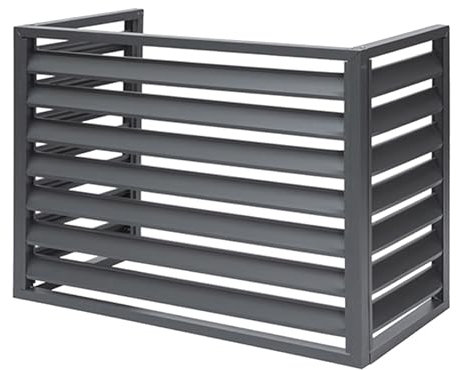 Cubierta aire acondicionado exterior,cubierta de aire acondicionado de aleación de aluminio,rejilla para aire acondicionado,Material espesado, adecuado para patios al aire libre, balcones ( Color : Gr