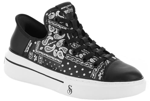 Skechers Snoop Dogg:Snoop One-Double G Baskets à Enfiler Mains Libres pour Femme, Noir/Blanc, 41 EU