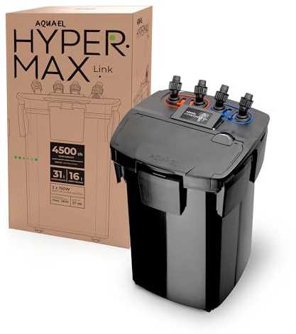 Filter HYPERMAX LINK – Kontrolliere die Unterwasserwelt | Außenfilter für Süßwasseraquarien 200–1500 l | 4500 l/h | 18–36 W