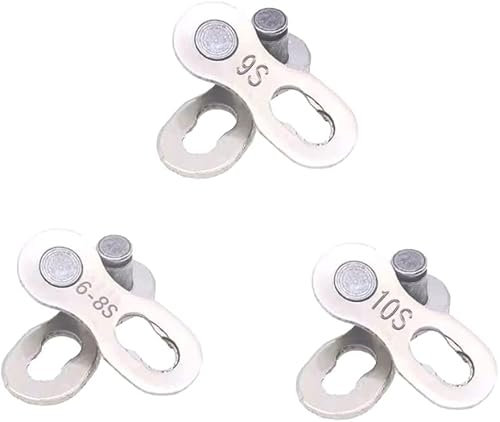 Fixinus Cadena de bicicleta, 3 pares de candado para 6-7-8, 9, 10 velocidades, enlace de desconexión, eslabones de cadena de bicicleta, cierre de cadena de eslabones