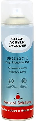 Aerosol Solutions Pro Cote Spray Paint - Non-Yellowing Clear Acryclic Lacquer - 500ml Aerosol