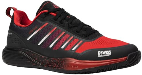 K-Swiss Herren Ultra Court Padel Tennis Shoe, Black/Anthracite/SANYO RED, 43 EU