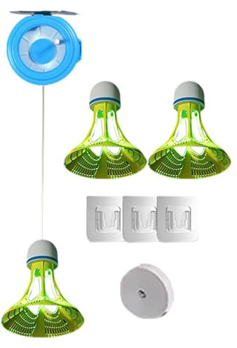 Badminton-Übungsrebounder, verstellbarer hochelastischer Seiltrainer, tragbare Sport-Trainingshilfe, inklusive 3 Federbälle, ideal für Anfänger, Zuhause, Park, Fitnessstudio, 8,9 x 4,9 cm