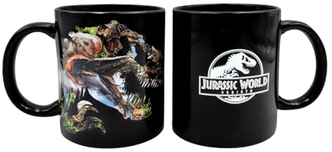 Joytoy 24203 Jurassic World Rebirth Keramiktasse in Geschenkpackung 320 ml - 12x9x10 cm, Schwarz