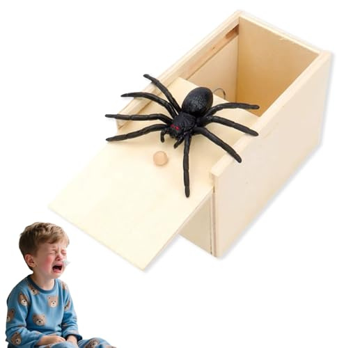 Spinne,Scherzartikel,Spider Prank Box,Spinnen Spielzeug Halloween,Mit Holz Streich Erschrecken,Kinder Scare Spinner,Spinnenbox Toy Geschenkbox,Spinnen-Streich-Box Täuschend Widerlich üBerraschungsbox