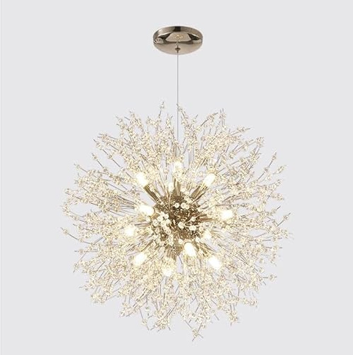 Crystal Chdeliers Ddelion, 16 Luci in Acciaio Inox Fuochi D'artificio Chdeliers per Soggiorno, 60 Cm Moderno Cristallo Chdelier Lampada per Sala da Pranzo Camera da Letto Foyer, Chrome